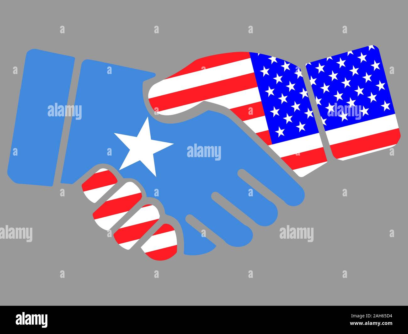Somalia and USA flags Handshake vector Stock Vector