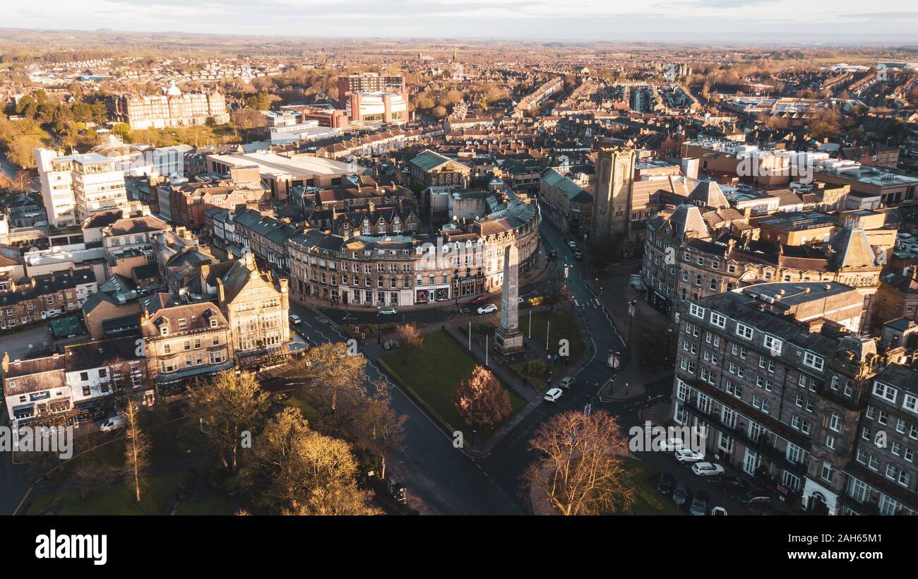 Drone Photos of Harrogate, North Yorkshire Towncenter Stock Photo