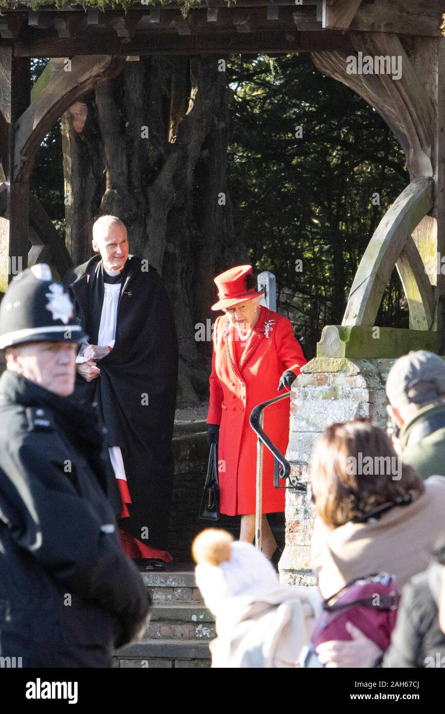 The Queen, Queen Elizabeth II coming out of church on Christmas Day