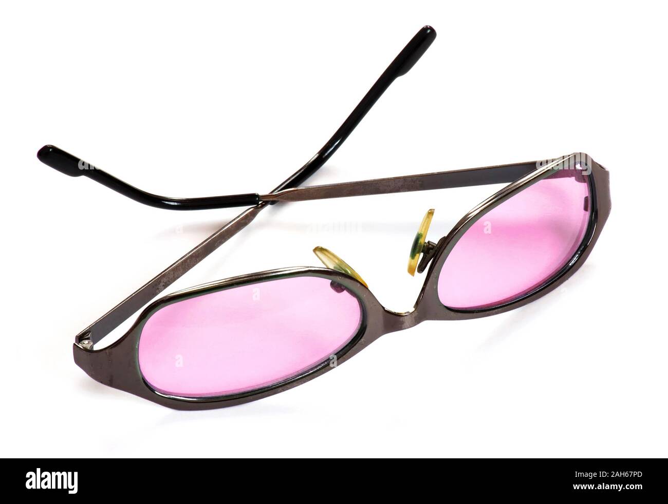 Pink sunglasses isolated on white Stock Photo Alamy