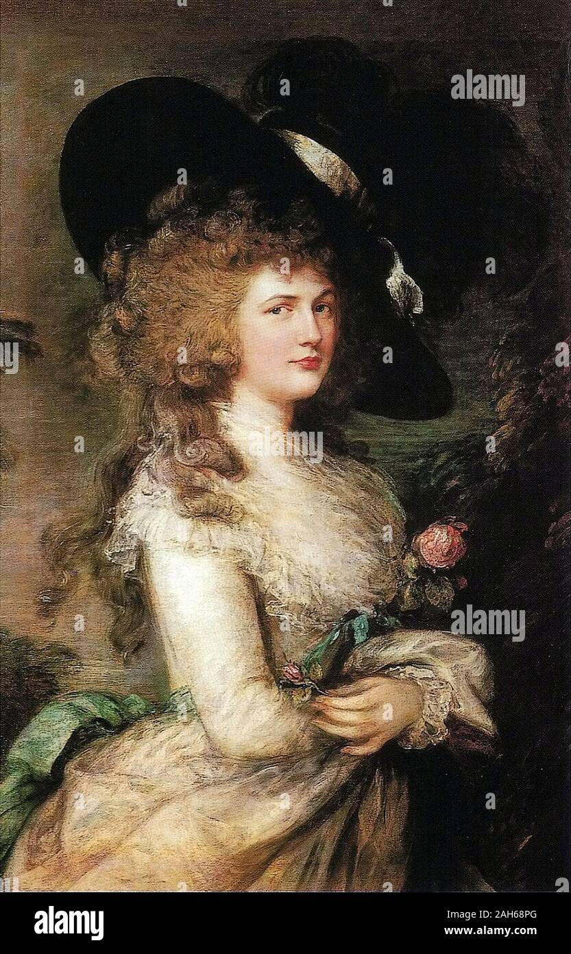Portrait of Georgiana, Duchess of Devonshire by Thomas Gainsborough. Stock Photo