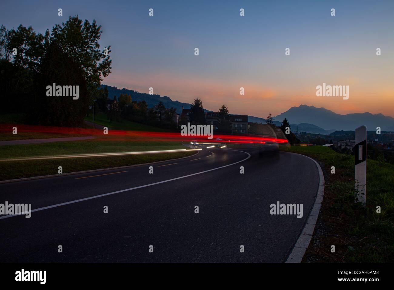 head and back llghts with long exposure causing long light streaks