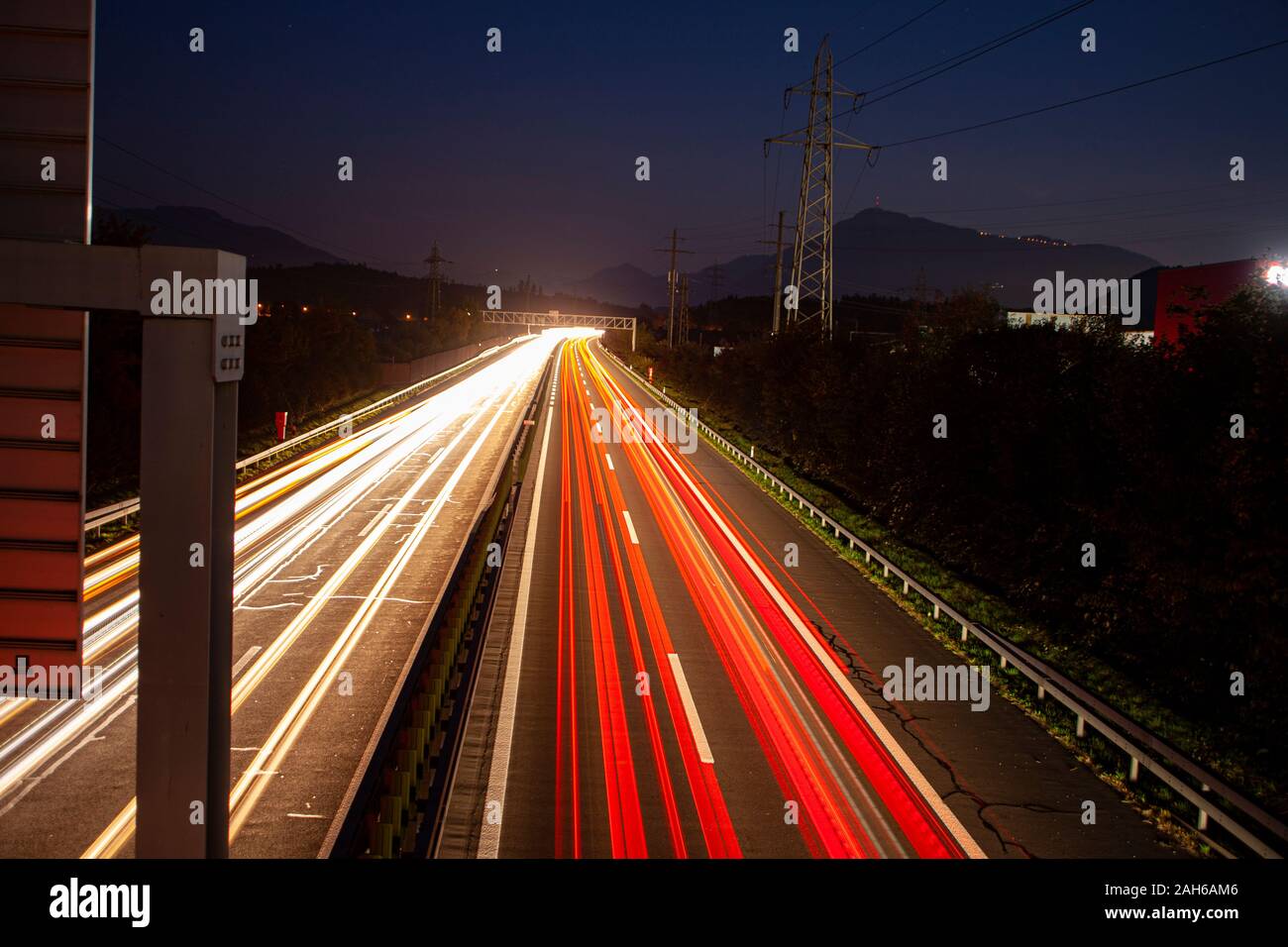head and back llghts with long exposure causing long light streaks