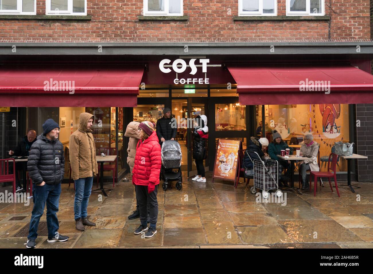 Costa Coffee Rainy Whitby in December Stock Photo Alamy
