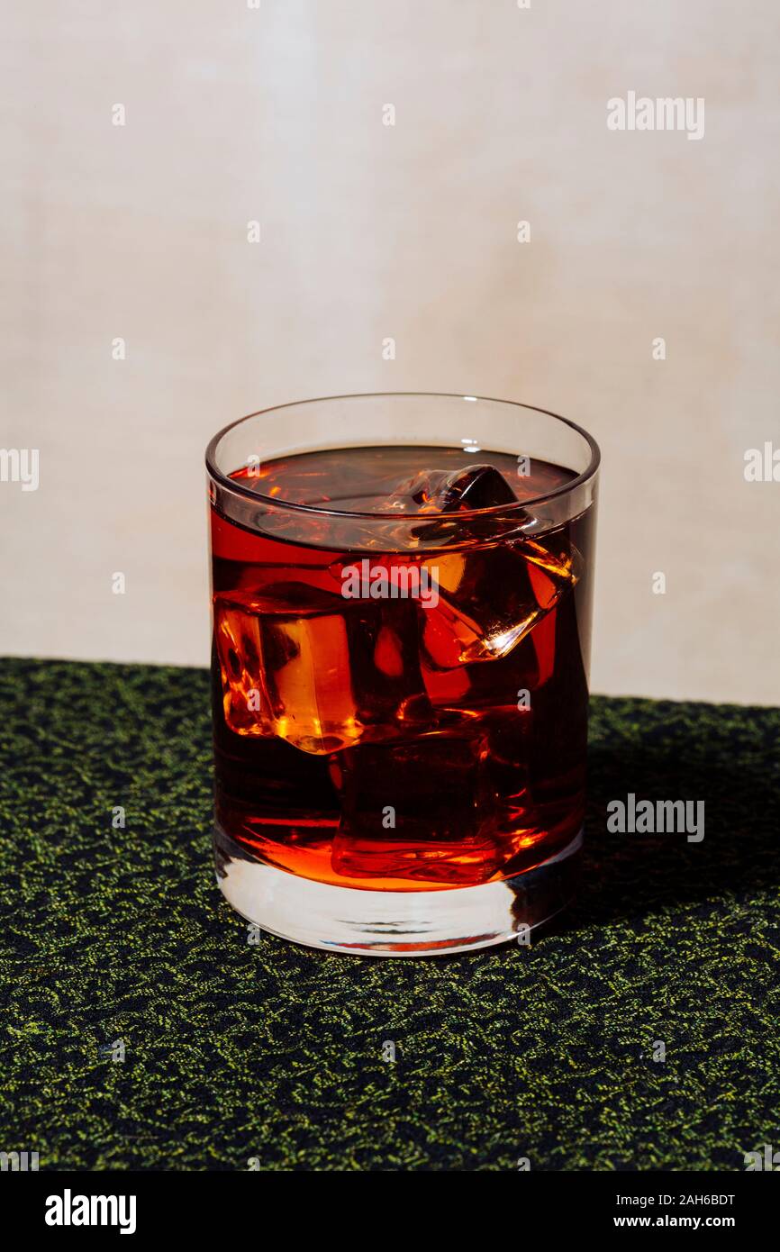 Campari Prosecco, a cocktail with red vermut and Prosecco wine Stock