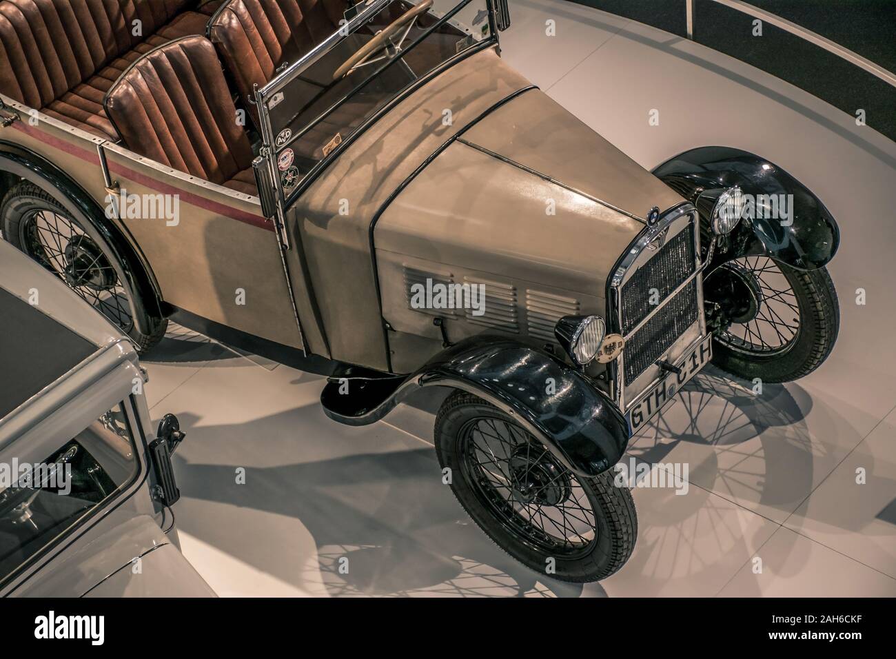 Germany - May, 24 2019: 1928 Dixi, 1929 BMW 3/15 PS DA 2, 1931 BMW 3/15 PS DA 4 at BMW Museum Welt Stock Photo