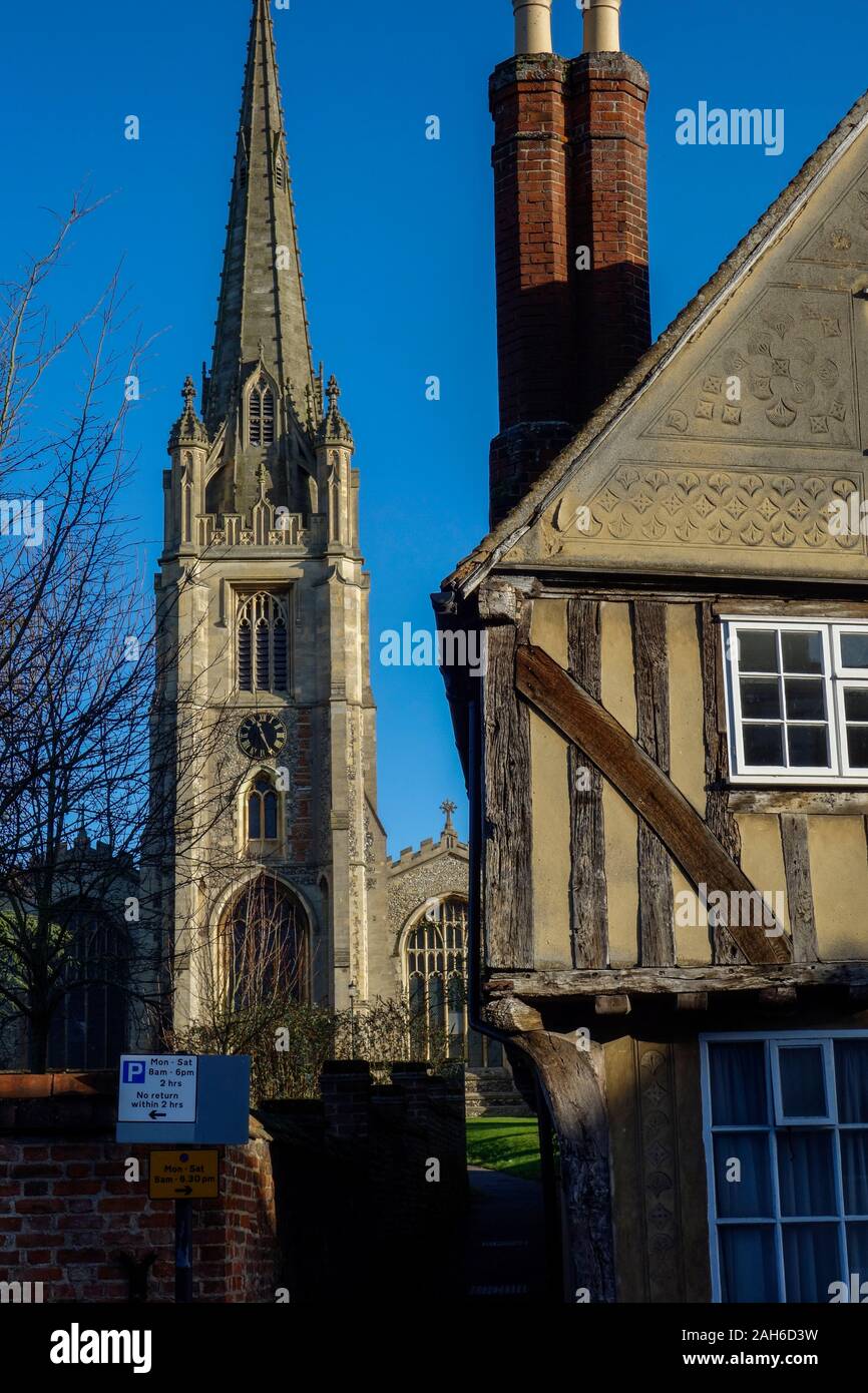 Saffron Walden town centre high street mediumsized market town