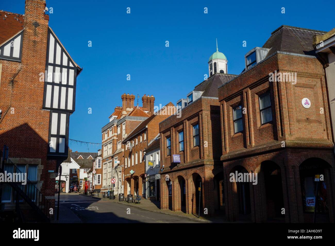Saffron Walden market square town centre high street mediumsized market town Uttlesford