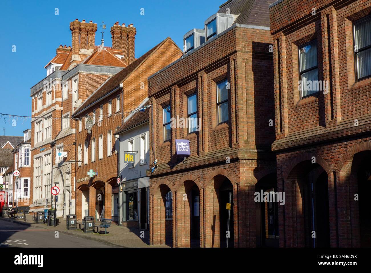 Saffron Walden market square town centre high street mediumsized market town Uttlesford