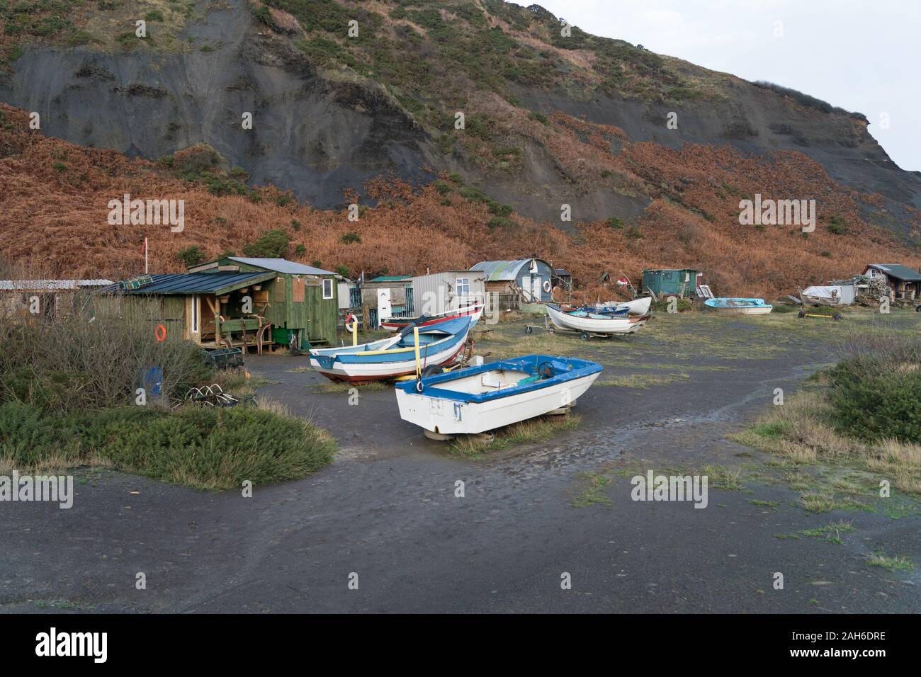 Fisherman's huts Port Mulgrave a derelict ironstone exporting port