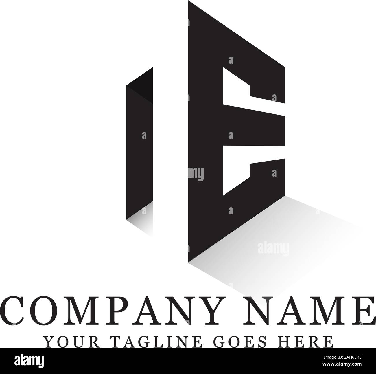 NE initial logo designs, hexagonal logo template, creative logo inspiration Stock Vector