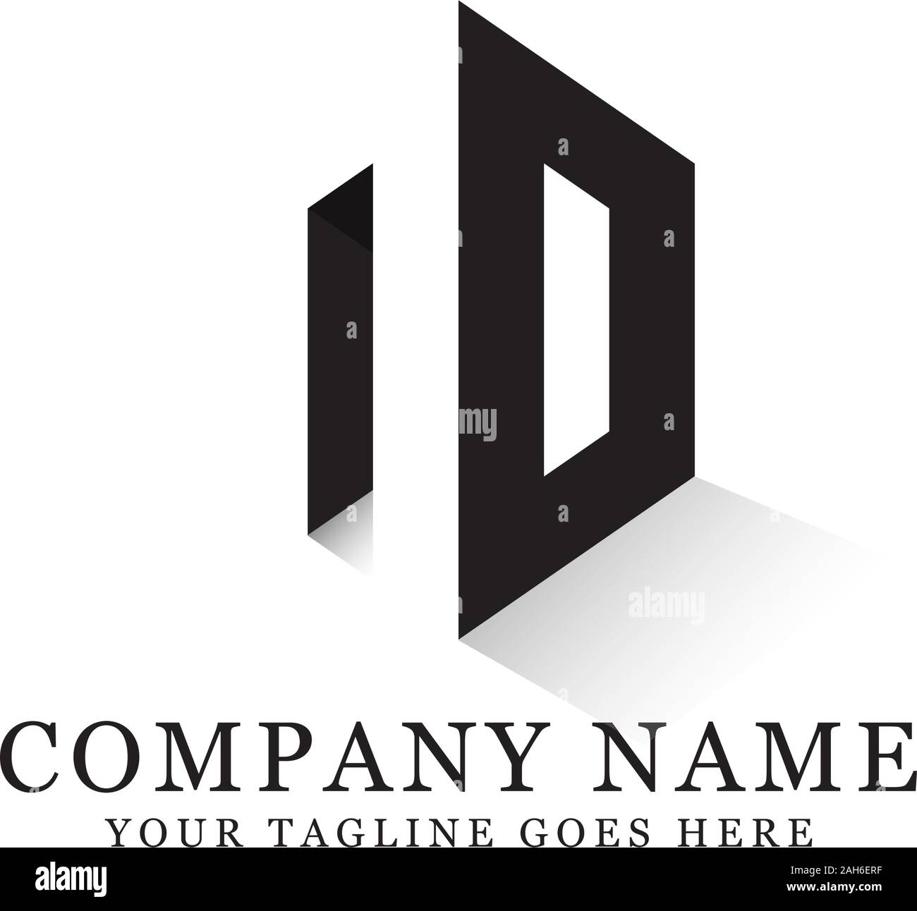 ND initial logo inspiration, negative space letter logo designs Stock Vector