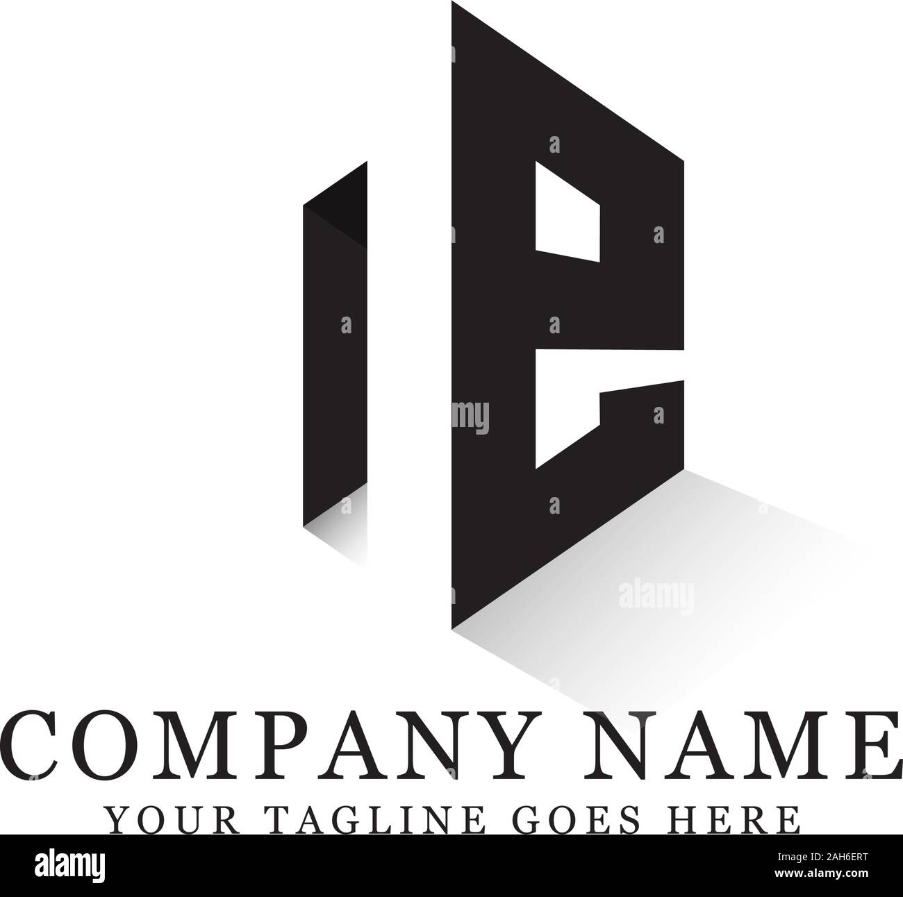 NE initial logo designs, hexagonal logo template, creative logo inspiration Stock Vector