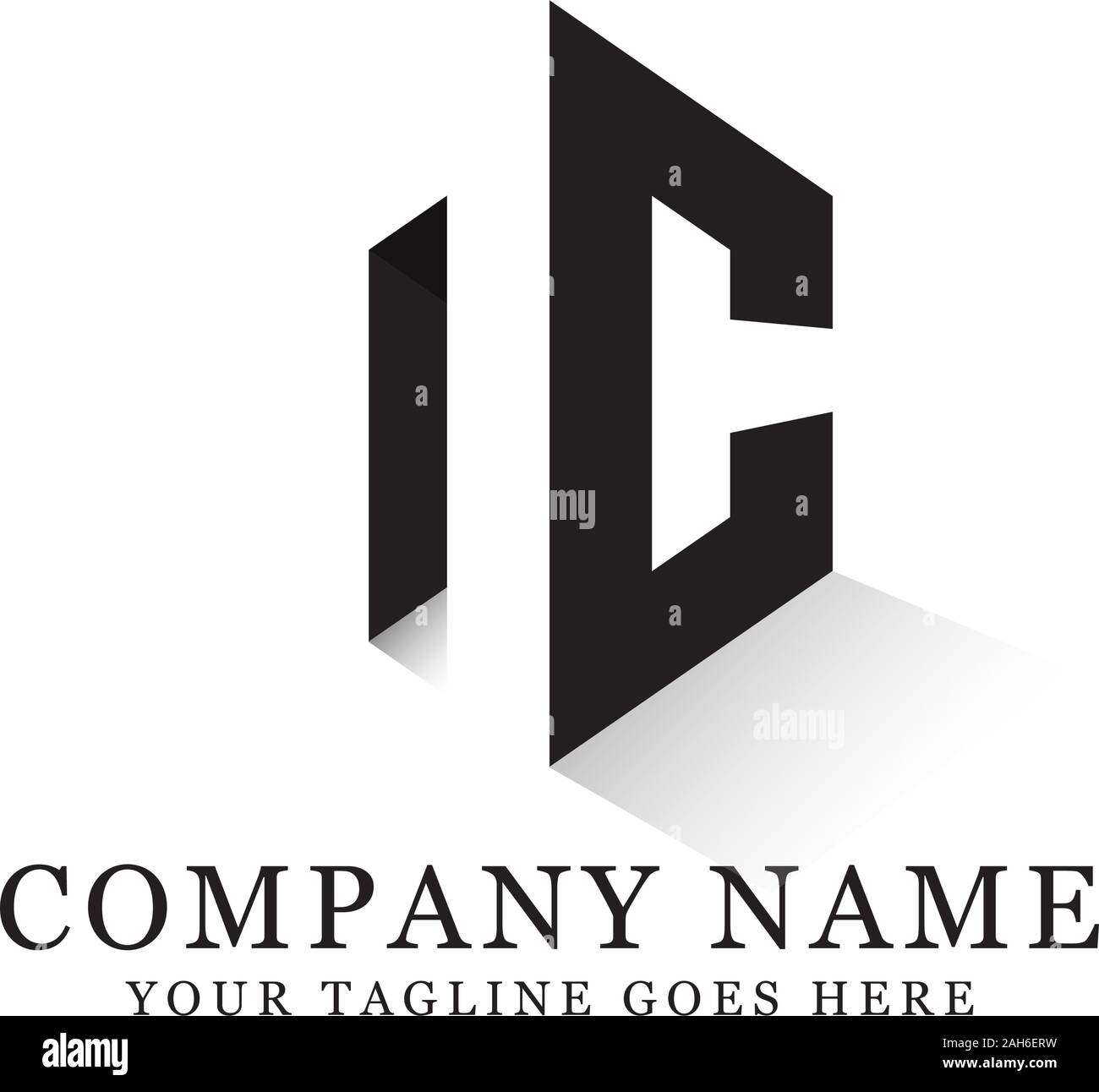 NC initial logo designs, hexagonal logo template, creative logo inspiration Stock Vector