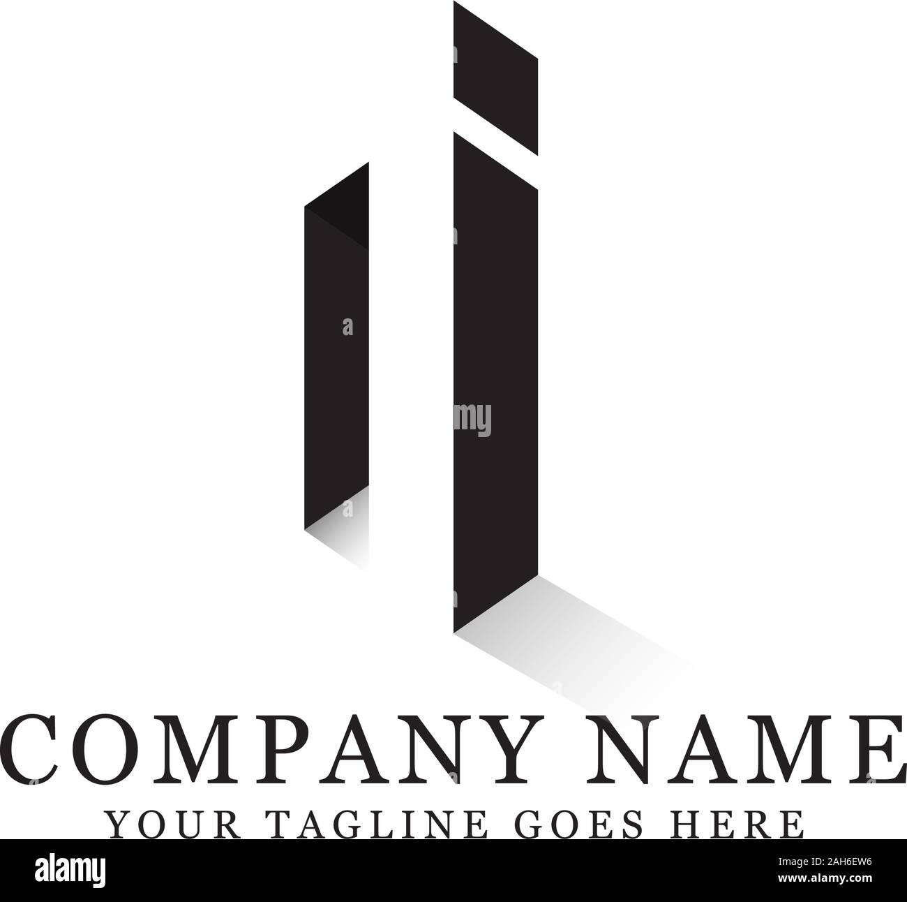 NI initial logo designs, hexagonal logo template, creative logo inspiration Stock Vector