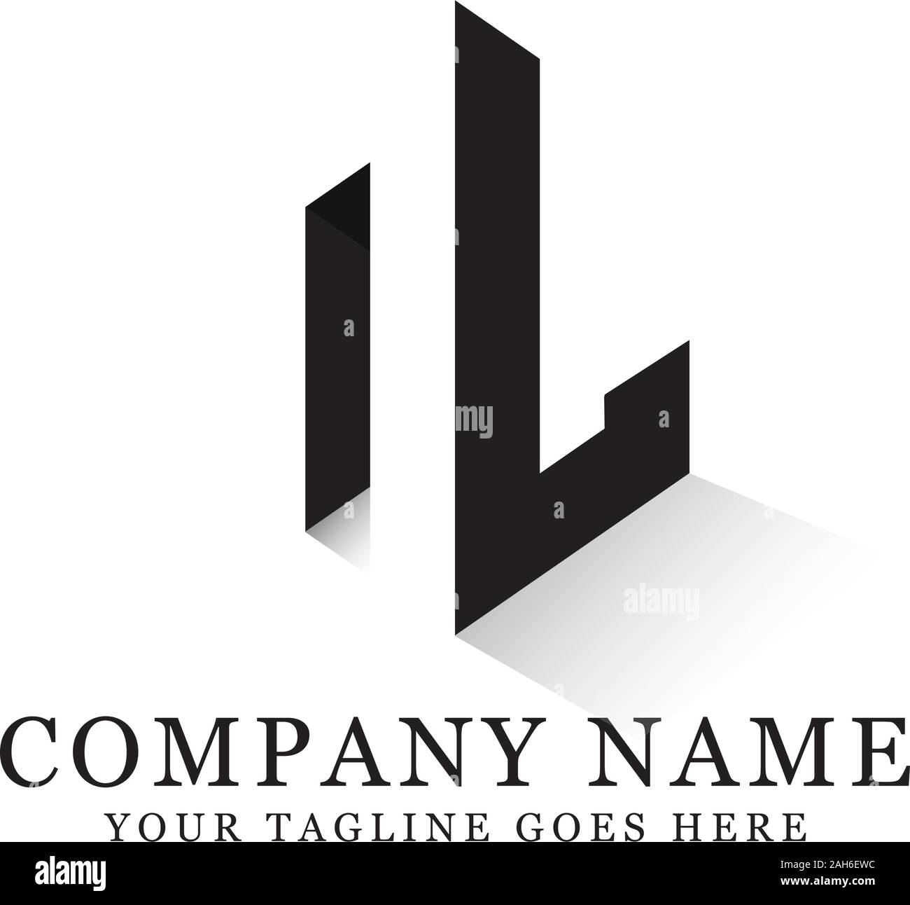 NL initial logo designs, hexagonal logo template, creative logo inspiration Stock Vector