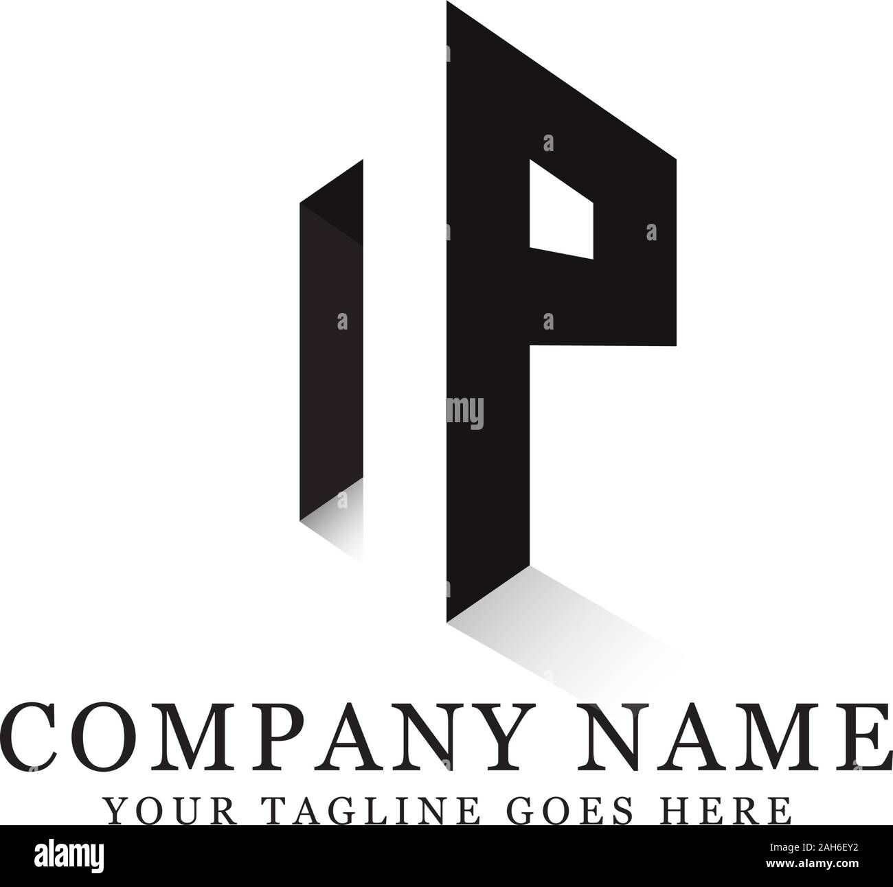 np initial logo inspiration, negative space letter logo designs Stock Vector