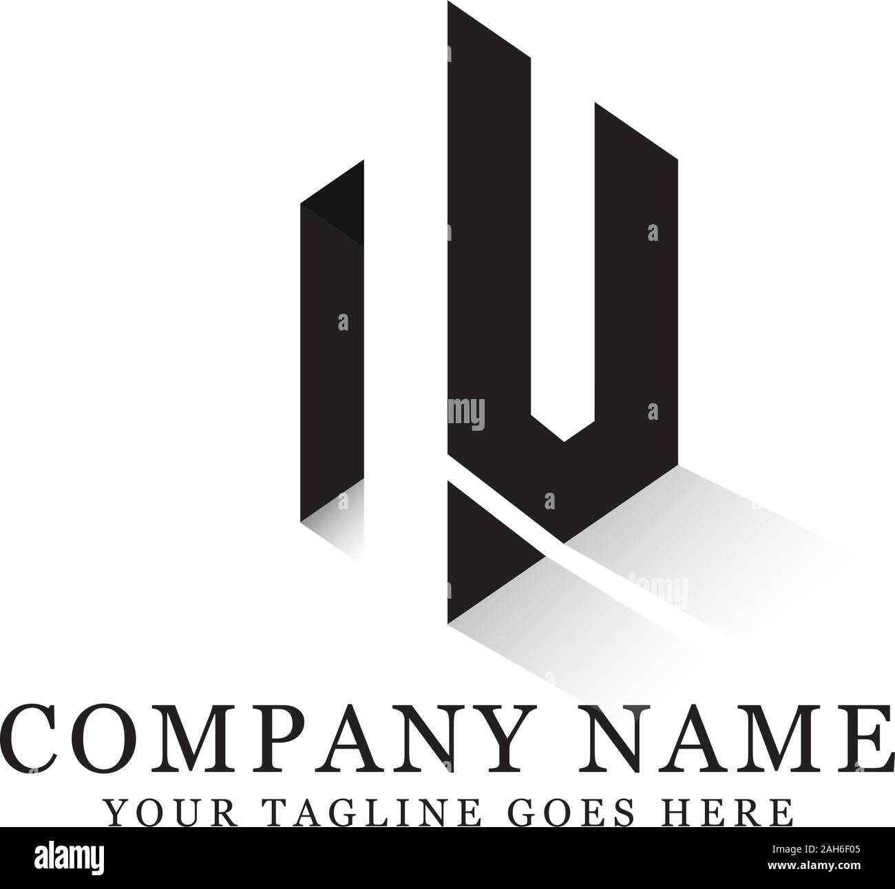 nv initial logo inspiration, negative space letter logo designs Stock Vector