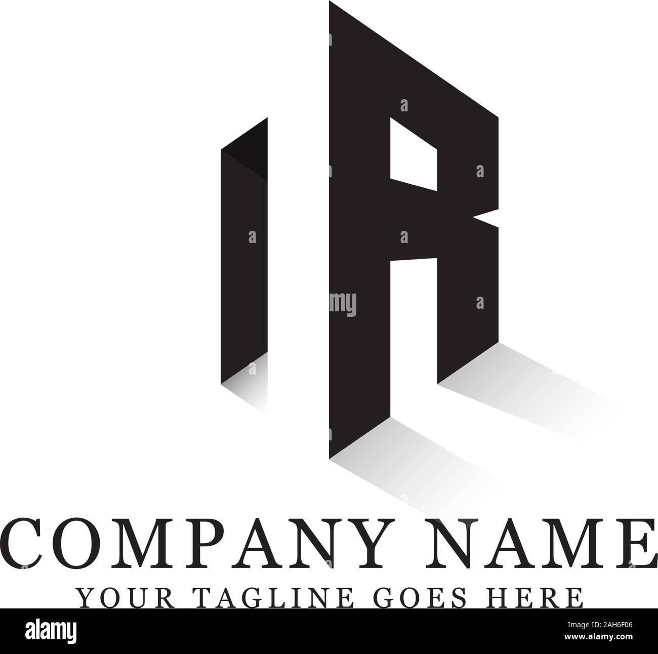 nr initial logo inspiration, negative space letter logo designs Stock Vector