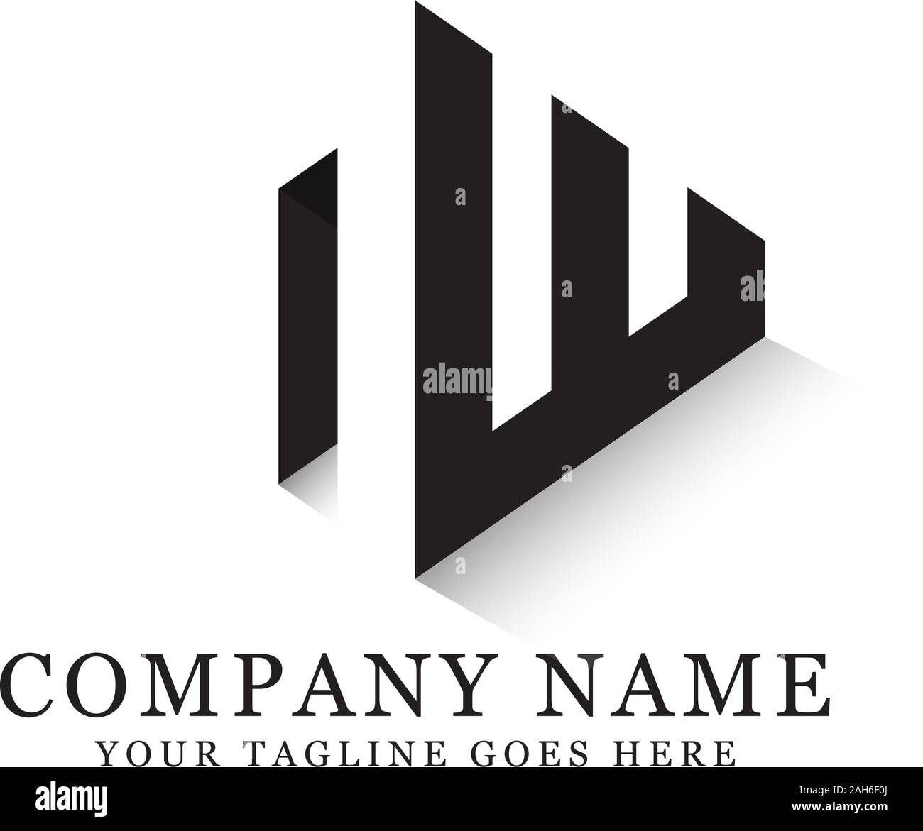 nw initial logo inspiration, negative space letter logo designs Stock Vector