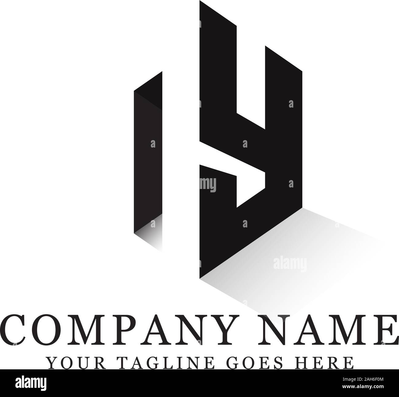 ny initial logo inspiration, negative space letter logo designs Stock Vector