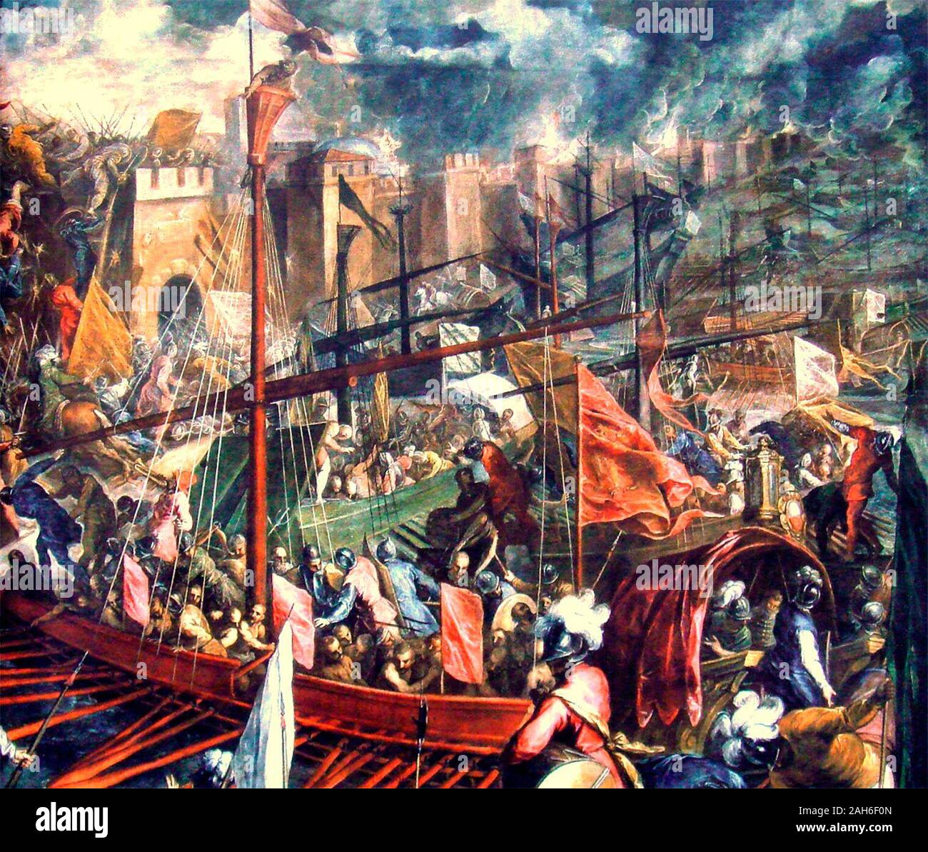 The Taking of Constantinople, 1204 - Palma Le Jeune Stock Photo