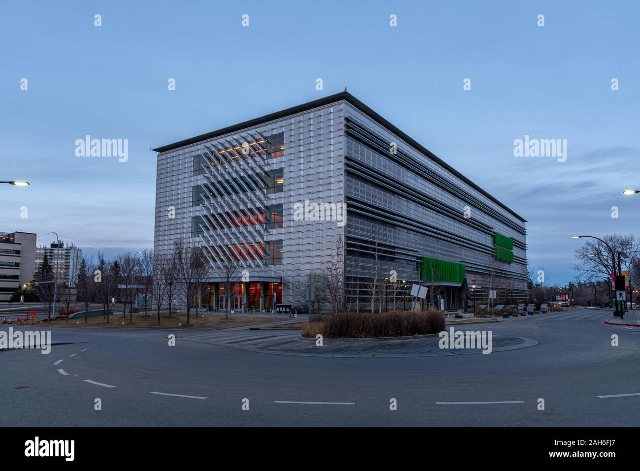 Modern buildings located on the grounds of the University of Calgary in Calgary, Alberta, Canada. Stock Photo