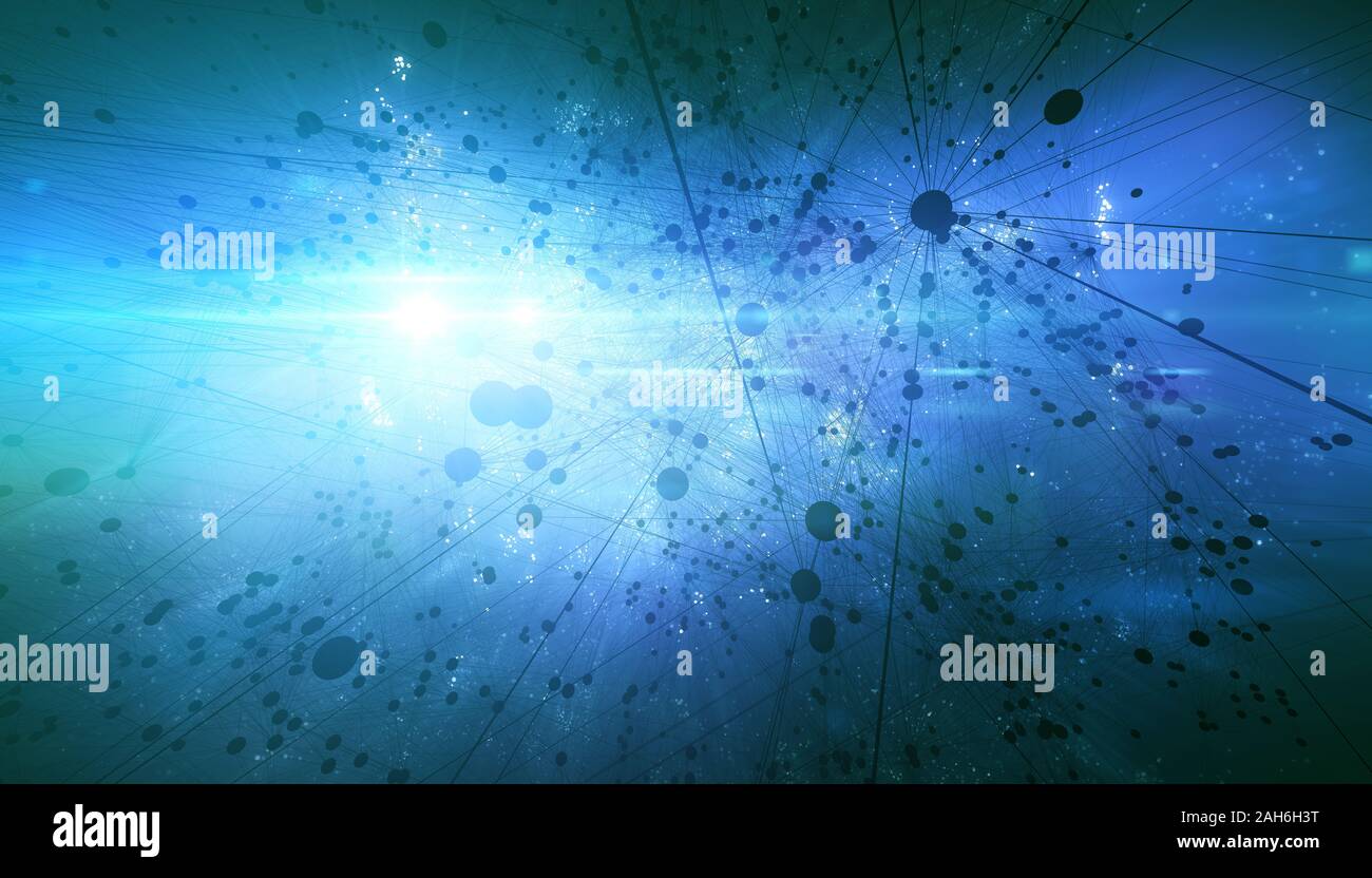 Abstract molecules in space background - 3D render Stock Photo - Alamy