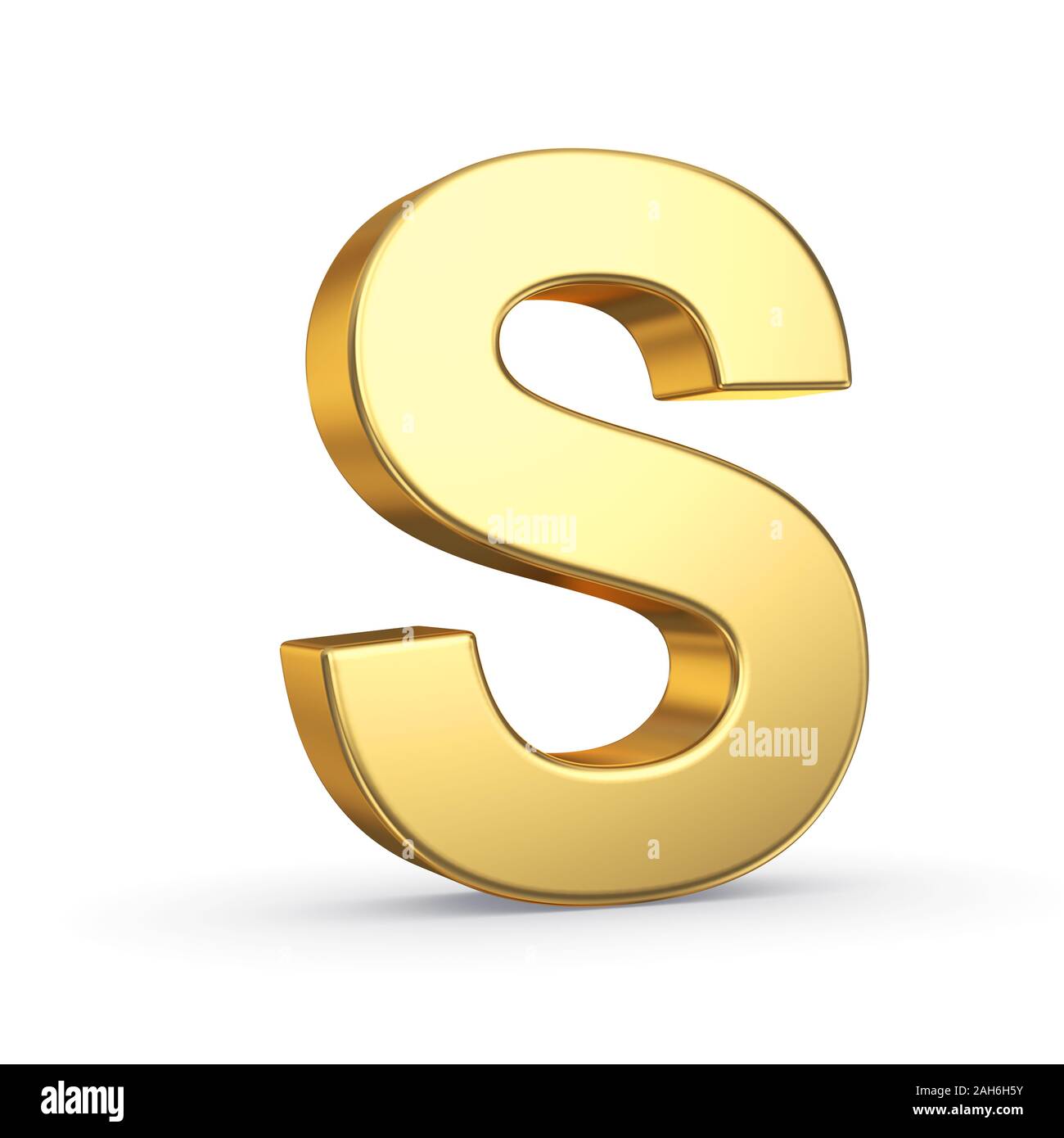 3D golden letter isolated with clipping path on white Stock Photo