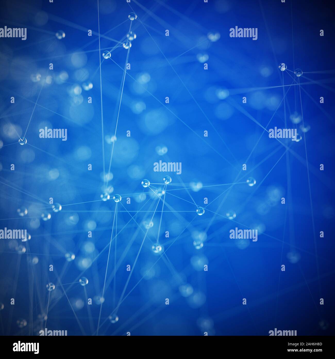 Molecular structure illustration close up blue background Stock Photo ...