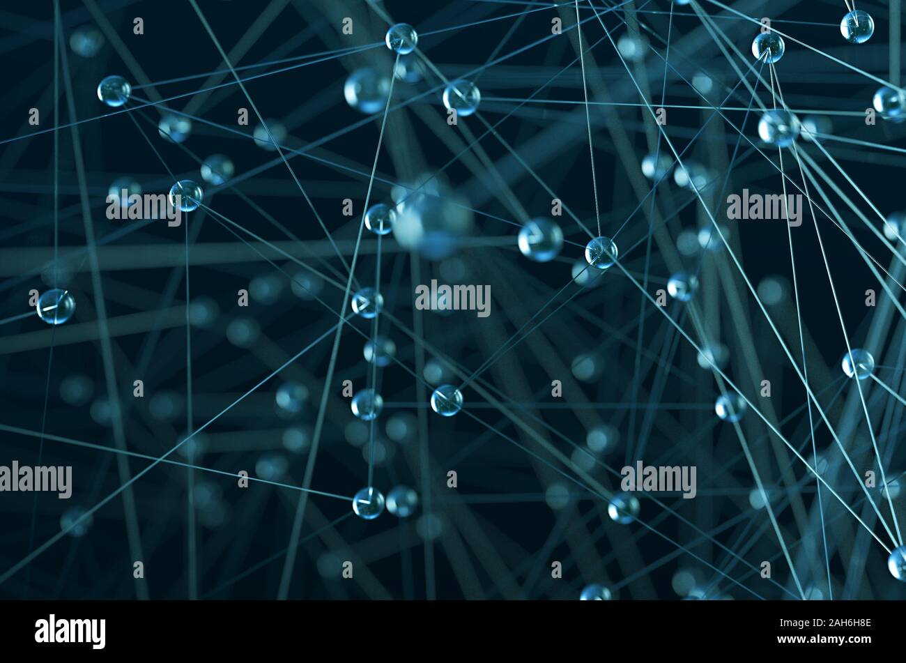 Molecular structure illustration close up blue background Stock Photo ...