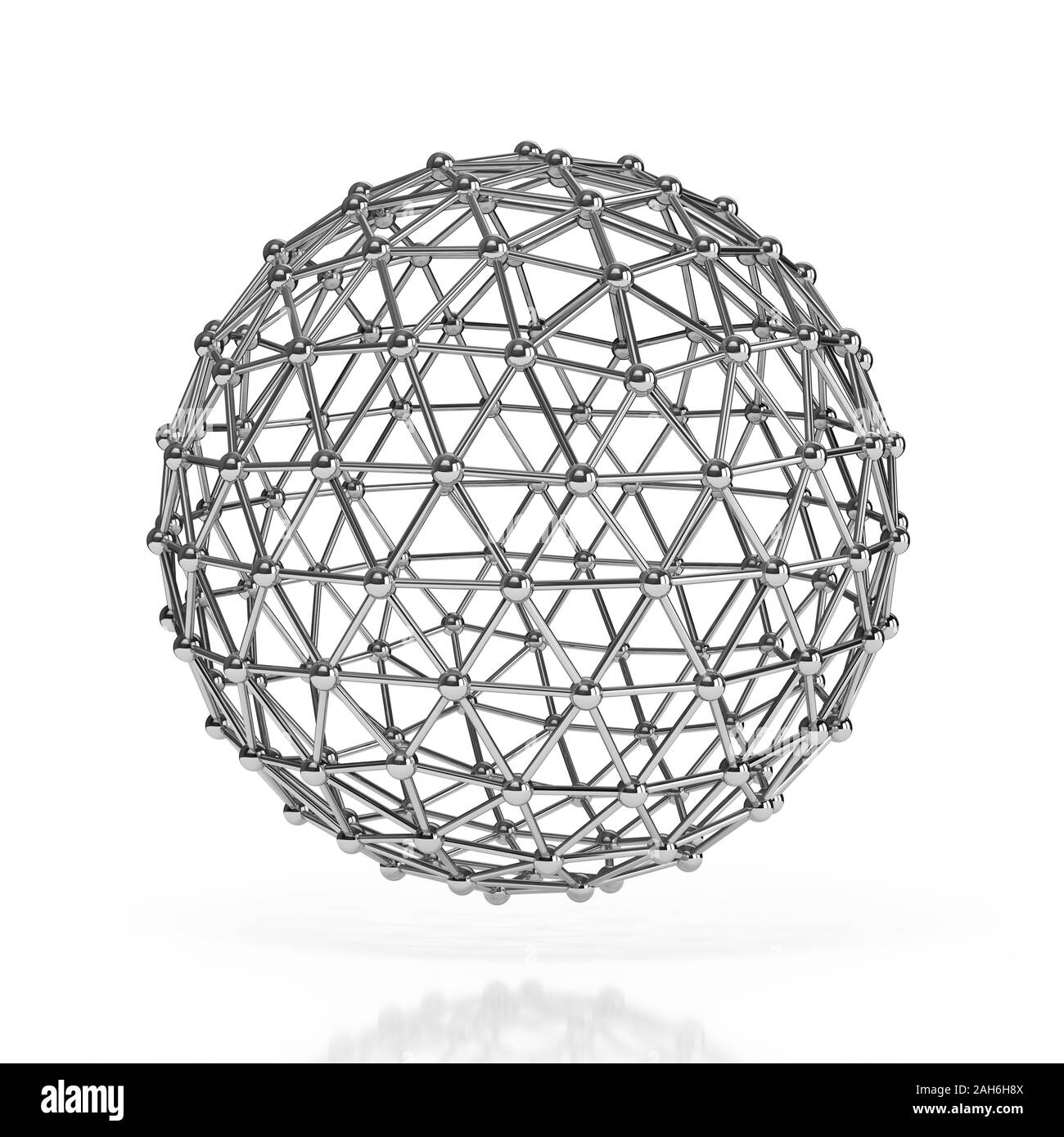 3D globalization concept - lattice wire network - 3D render Stock Photo