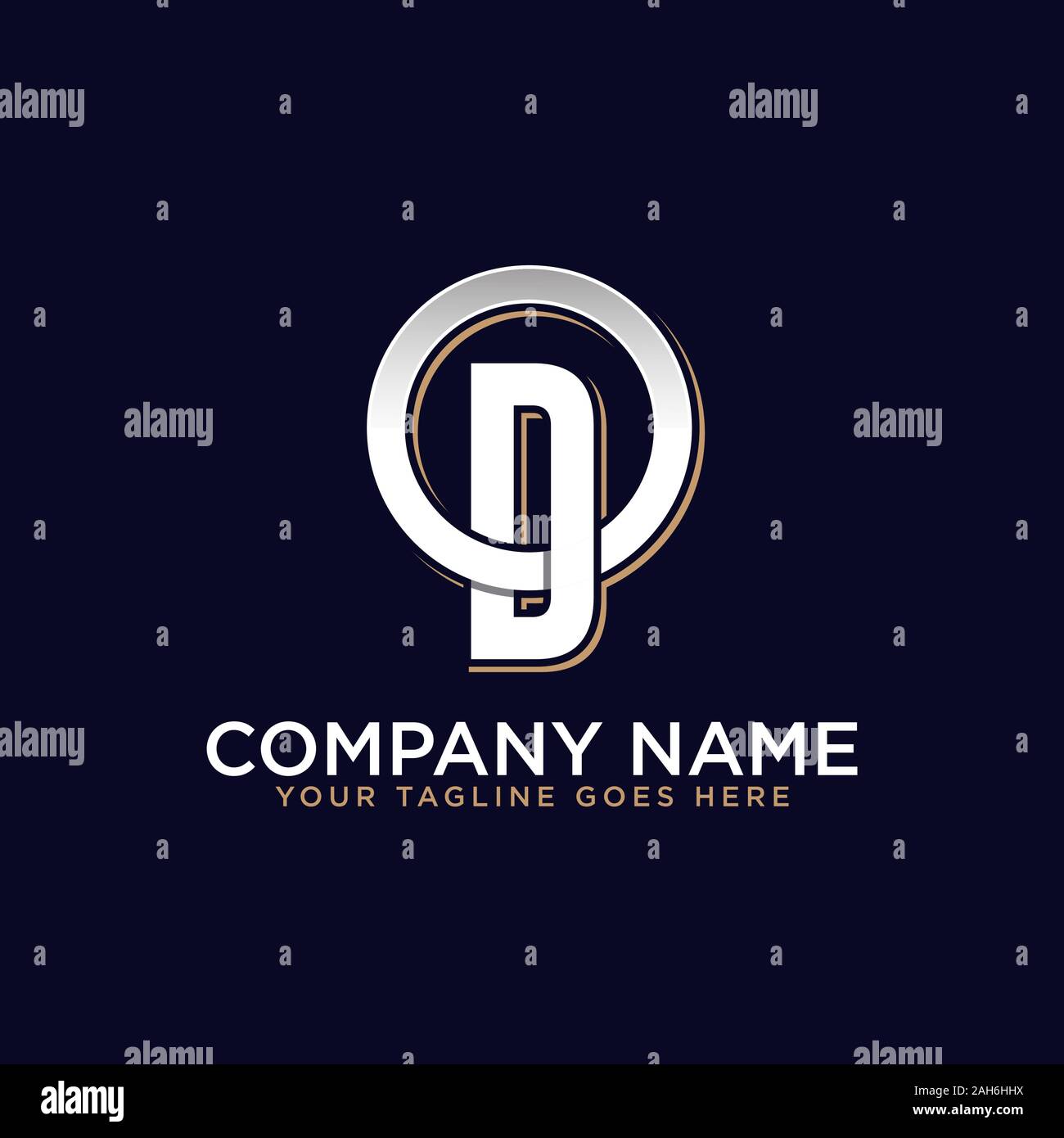 Od initial logo vector, O letter logo inspirations Stock Vector