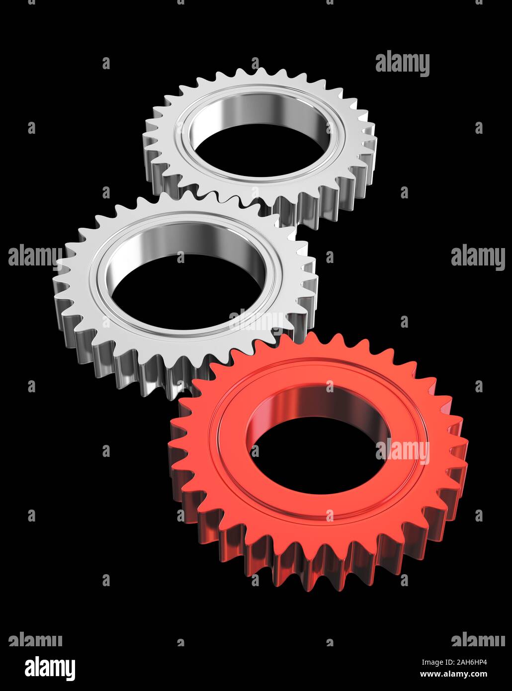 Gears on black background - clipping mask - 3d render Stock Photo - Alamy