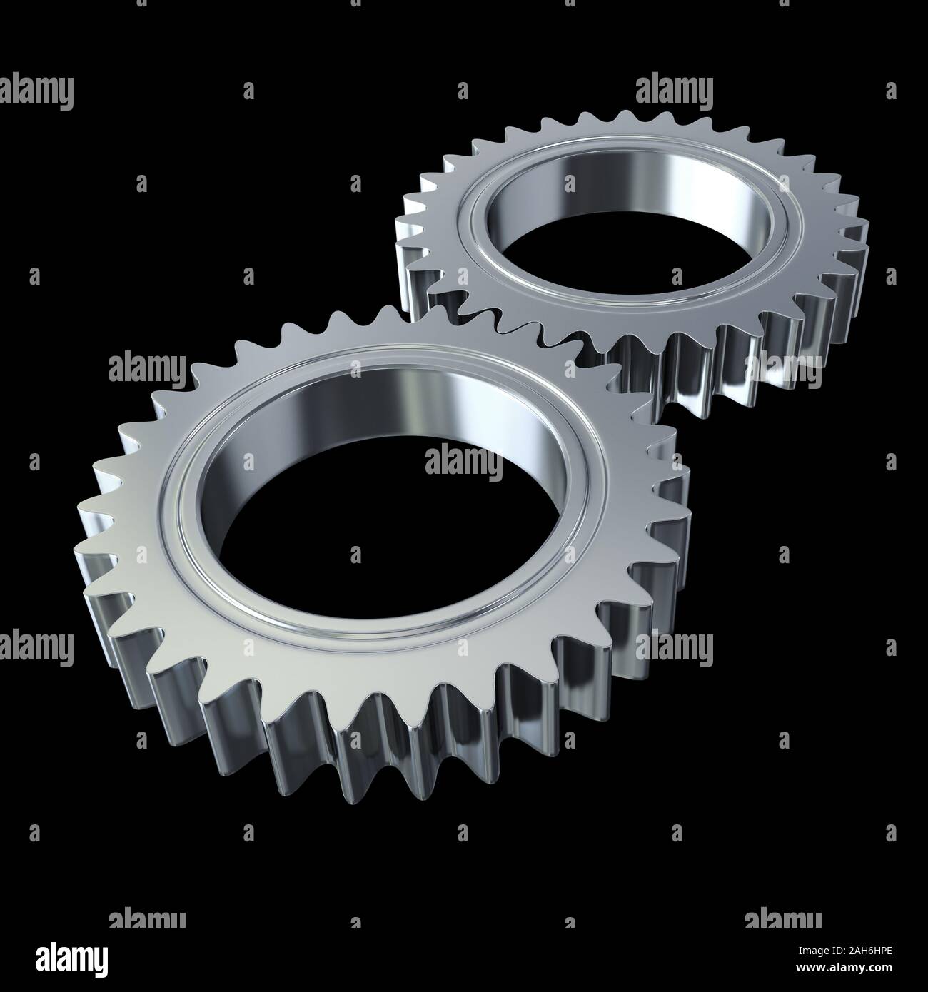 Gears on black background - clipping mask - 3d render Stock Photo - Alamy