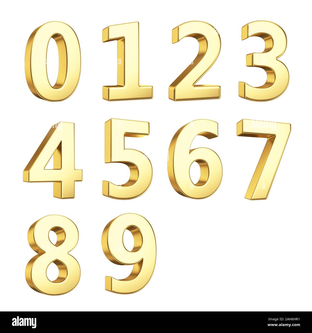 3D numbers isolated with clipping path on white Stock Photo