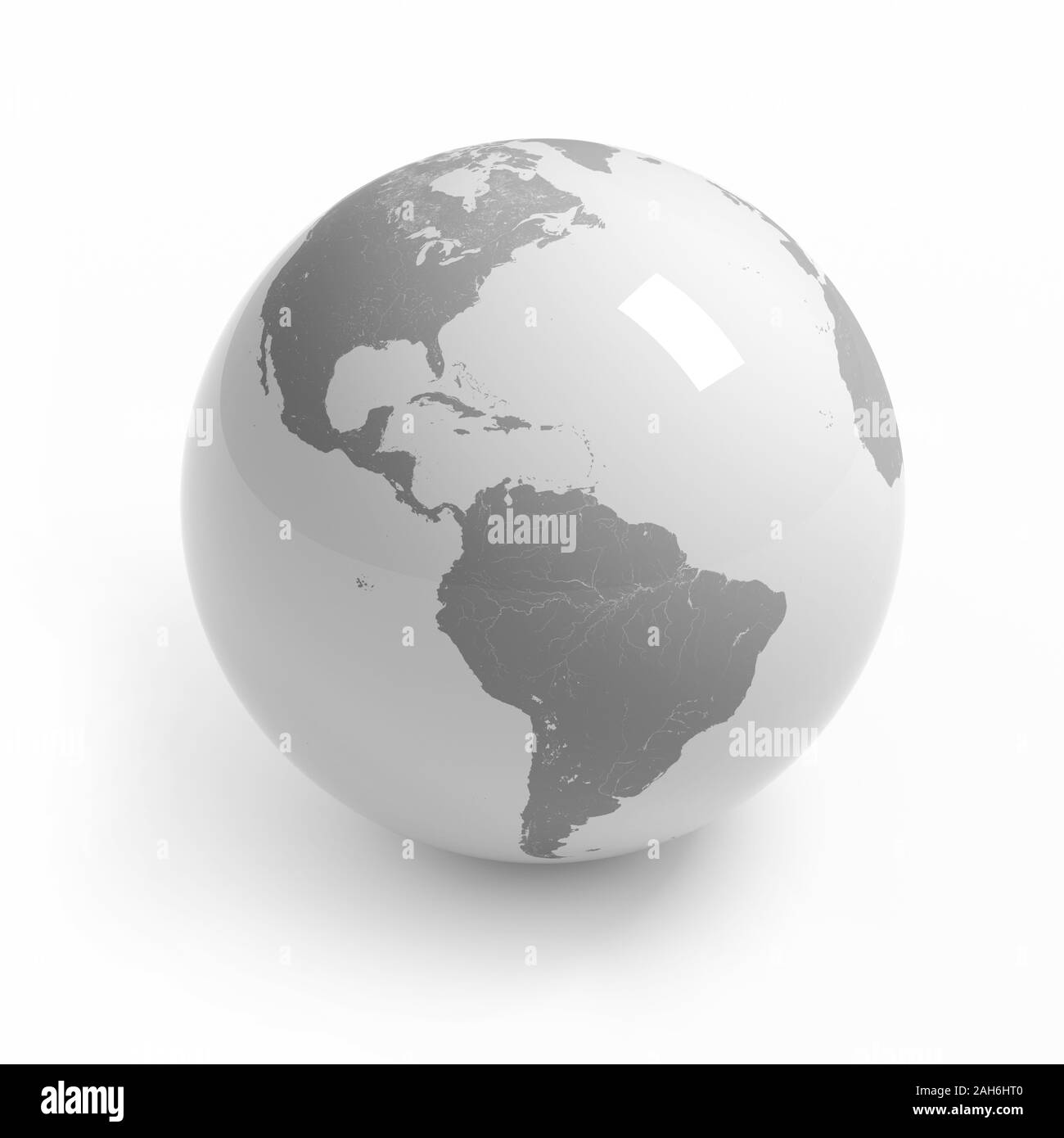 World map globe isolated with clipping path on white - America Stock ...