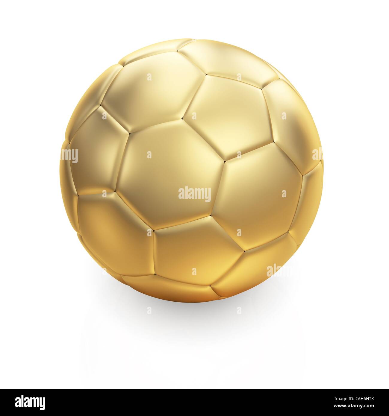 Golden 3d soccer ball on white with clipping path Stock Photo - Alamy