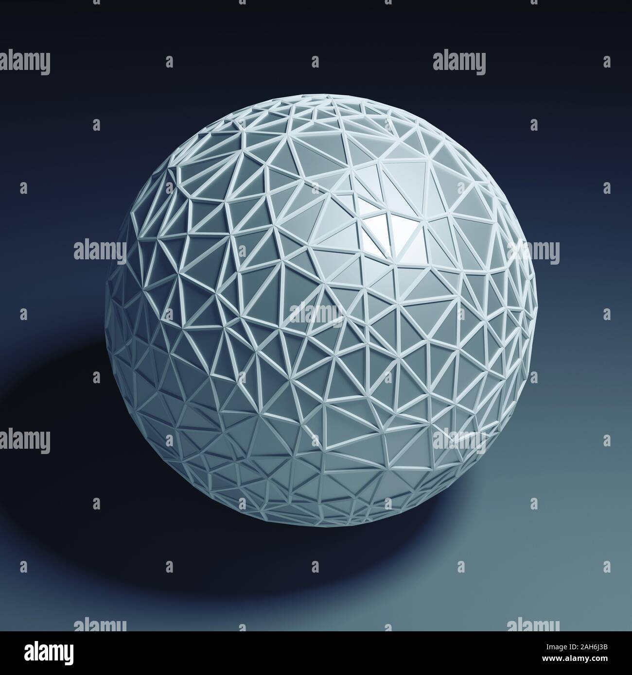 Blue polygonal 3D sphere isolated with clipping path Stock Photo