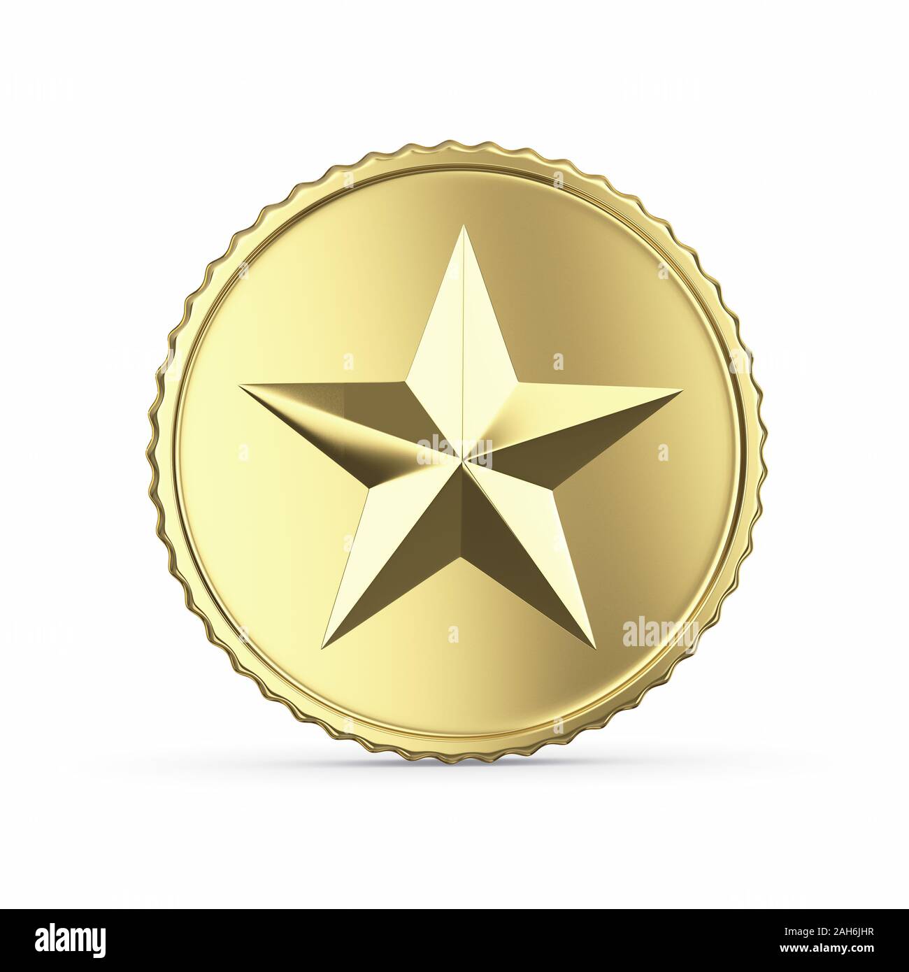 Golden medal 3D render - isolated with clipping path Stock Photo - Alamy