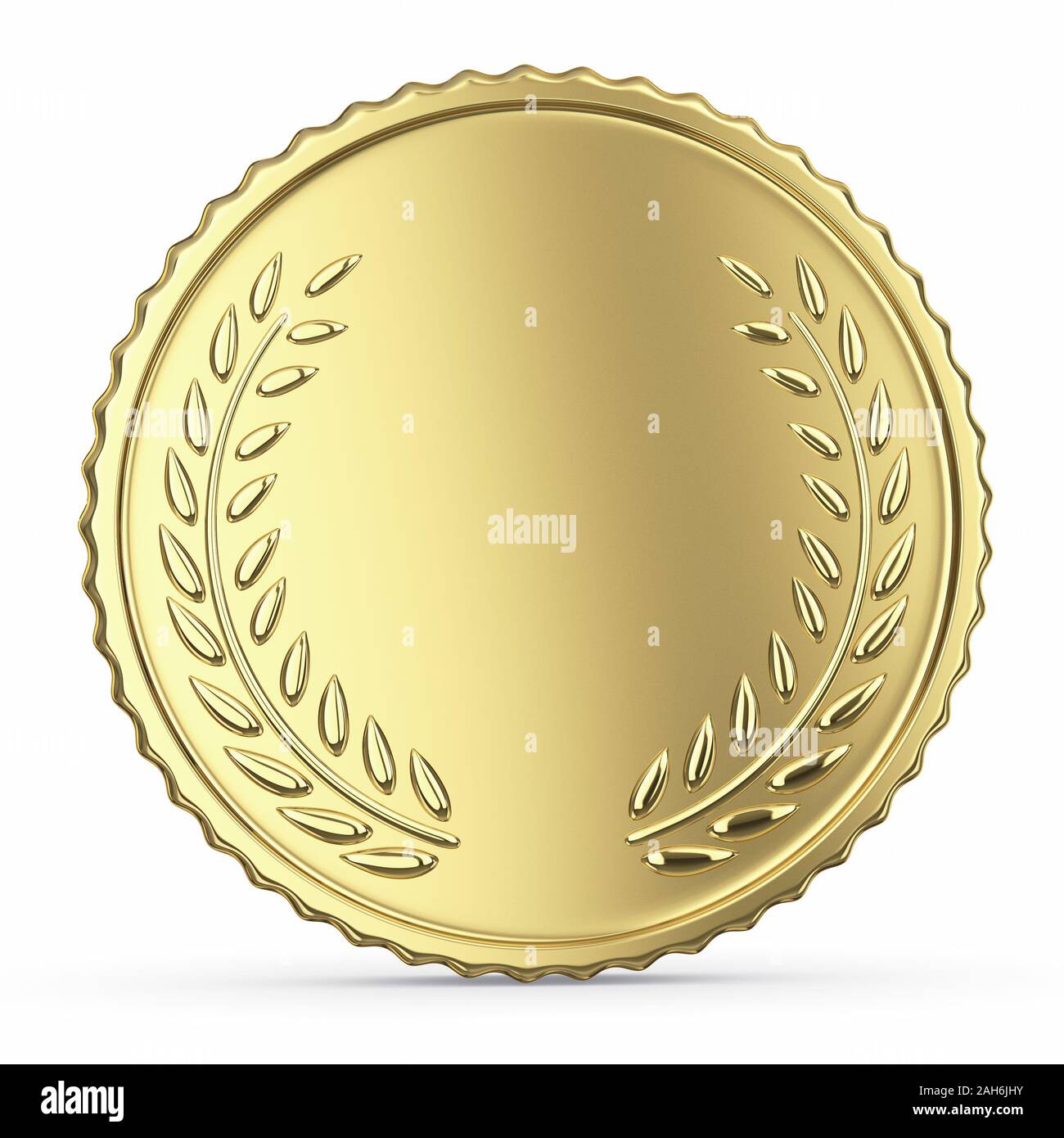 Blank golden medal isolated on white with clipping path Stock Photo - Alamy