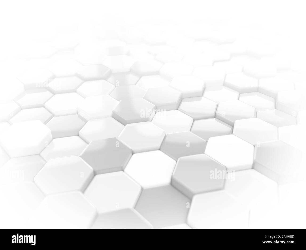 Abstract white 3D render hexagonal geometric structure background Stock ...