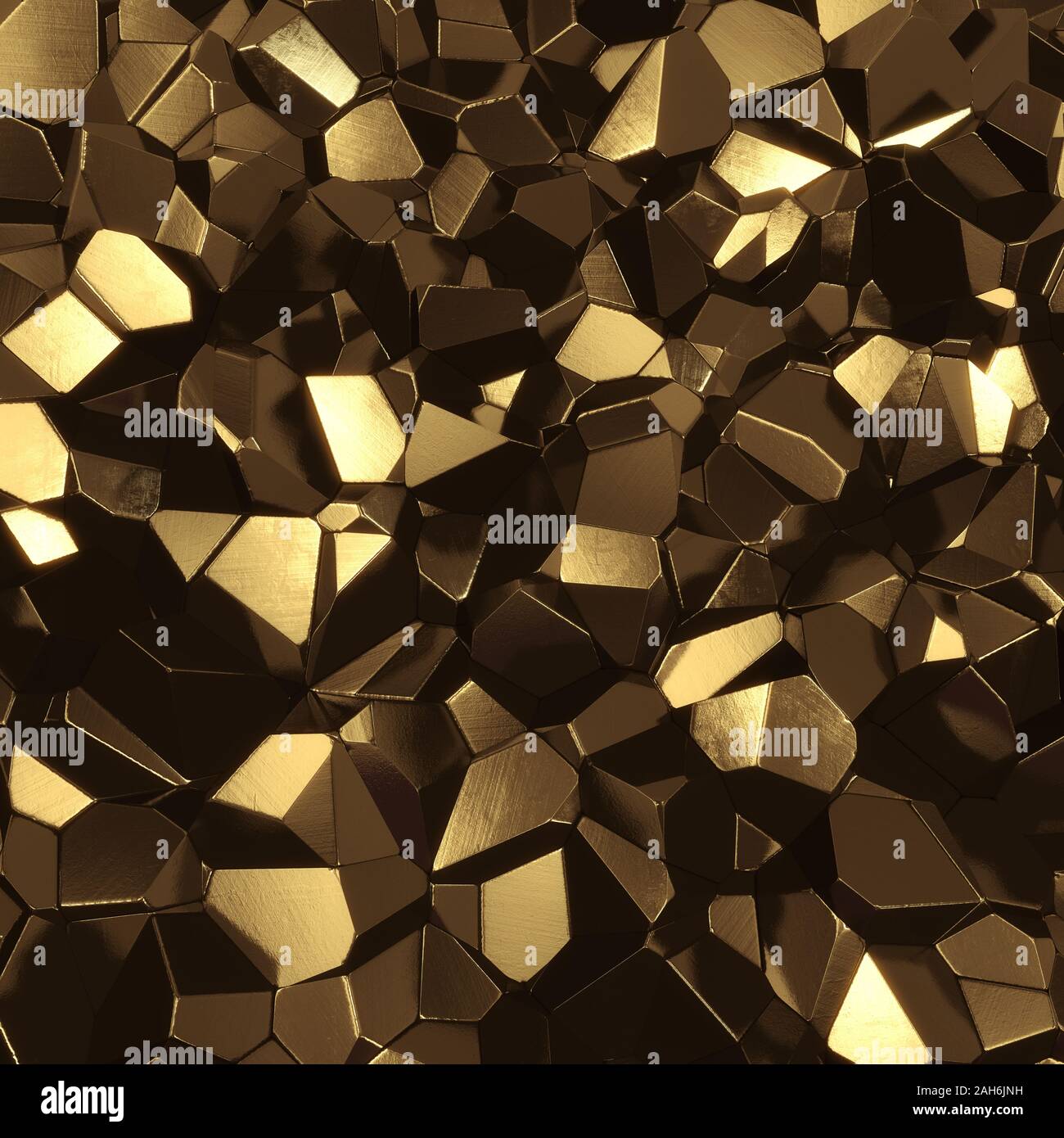Abstract golden high tech geometric 3d background - computer generated ...