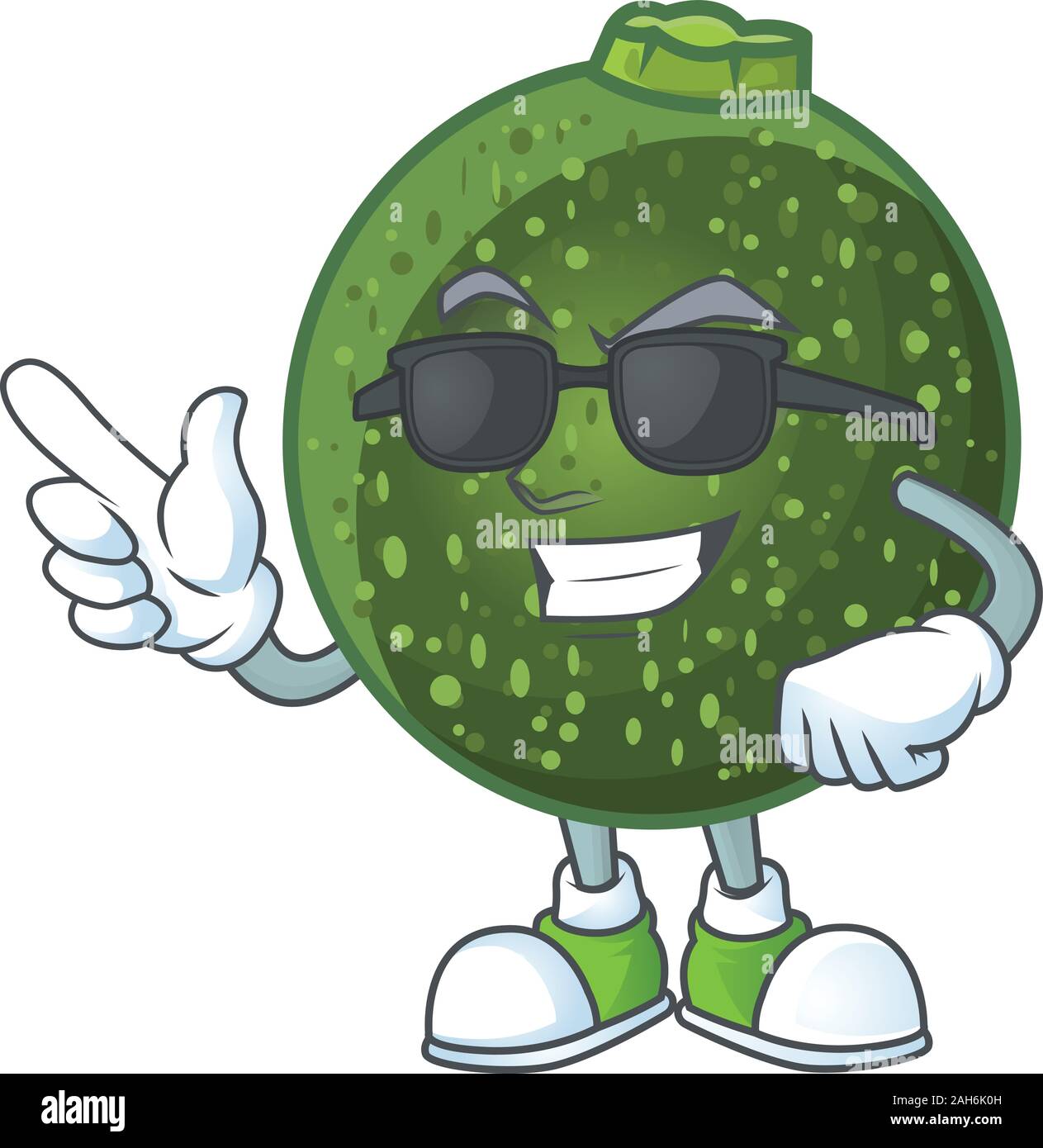 Cool and cool gem squash character wearing black glasses Stock Vector