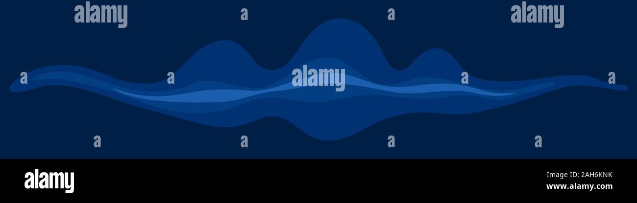 Dark abstract seamless banner with blue waves. Vector illustration ...