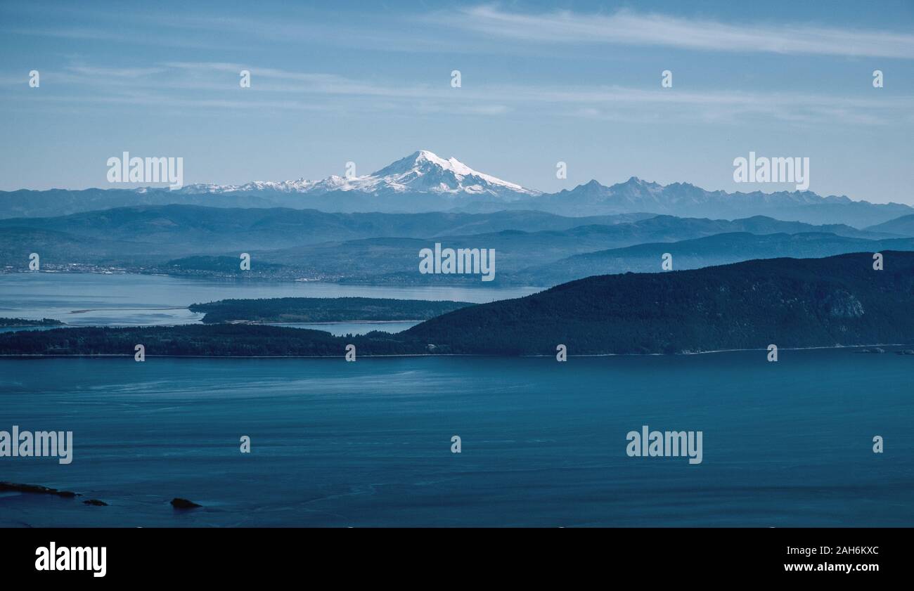 Mount Baker and Bellingham Bay, Washington, seen from Mount
