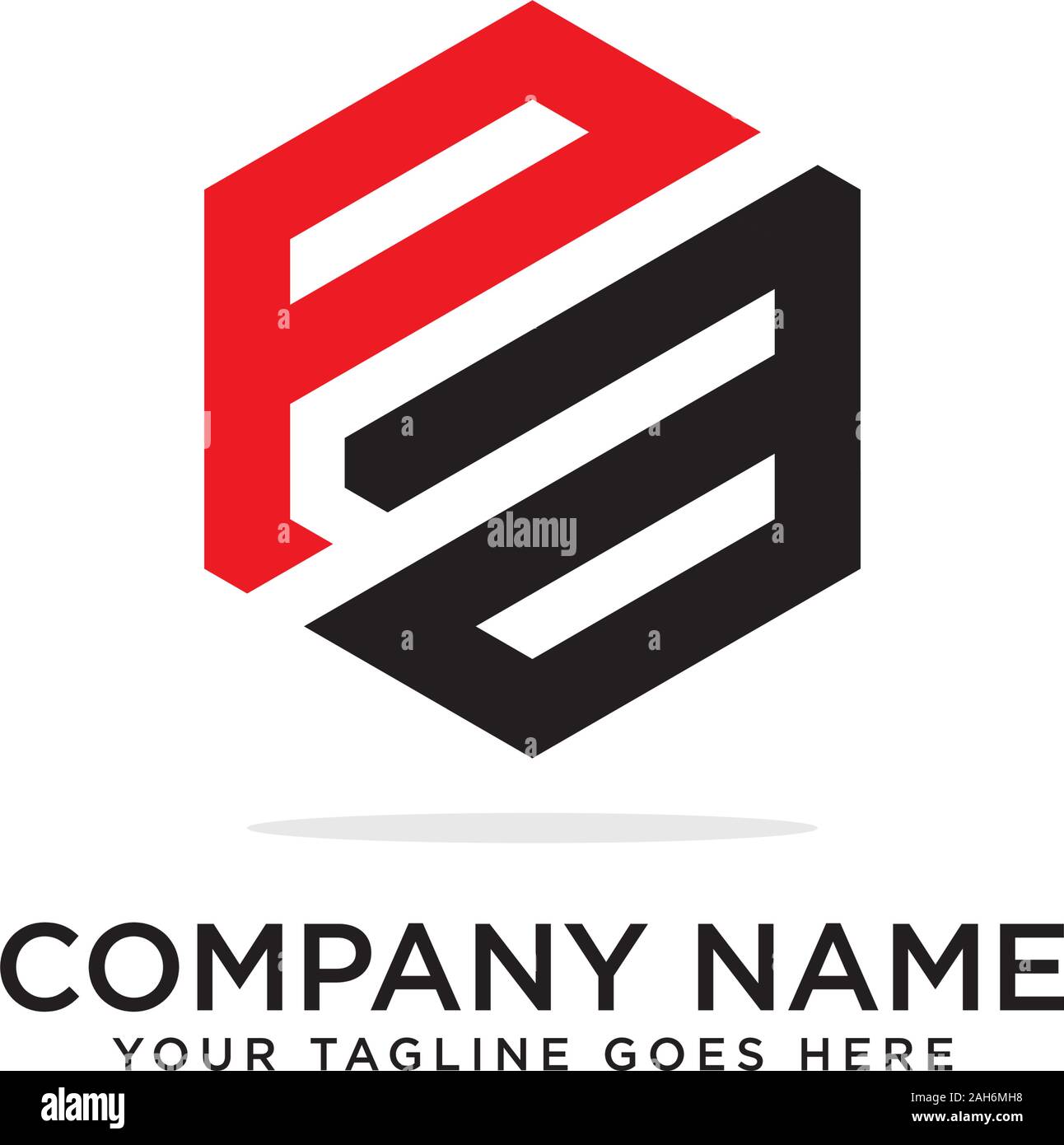 Pa Hexagonal logo vector, monogram logo template Stock Vector
