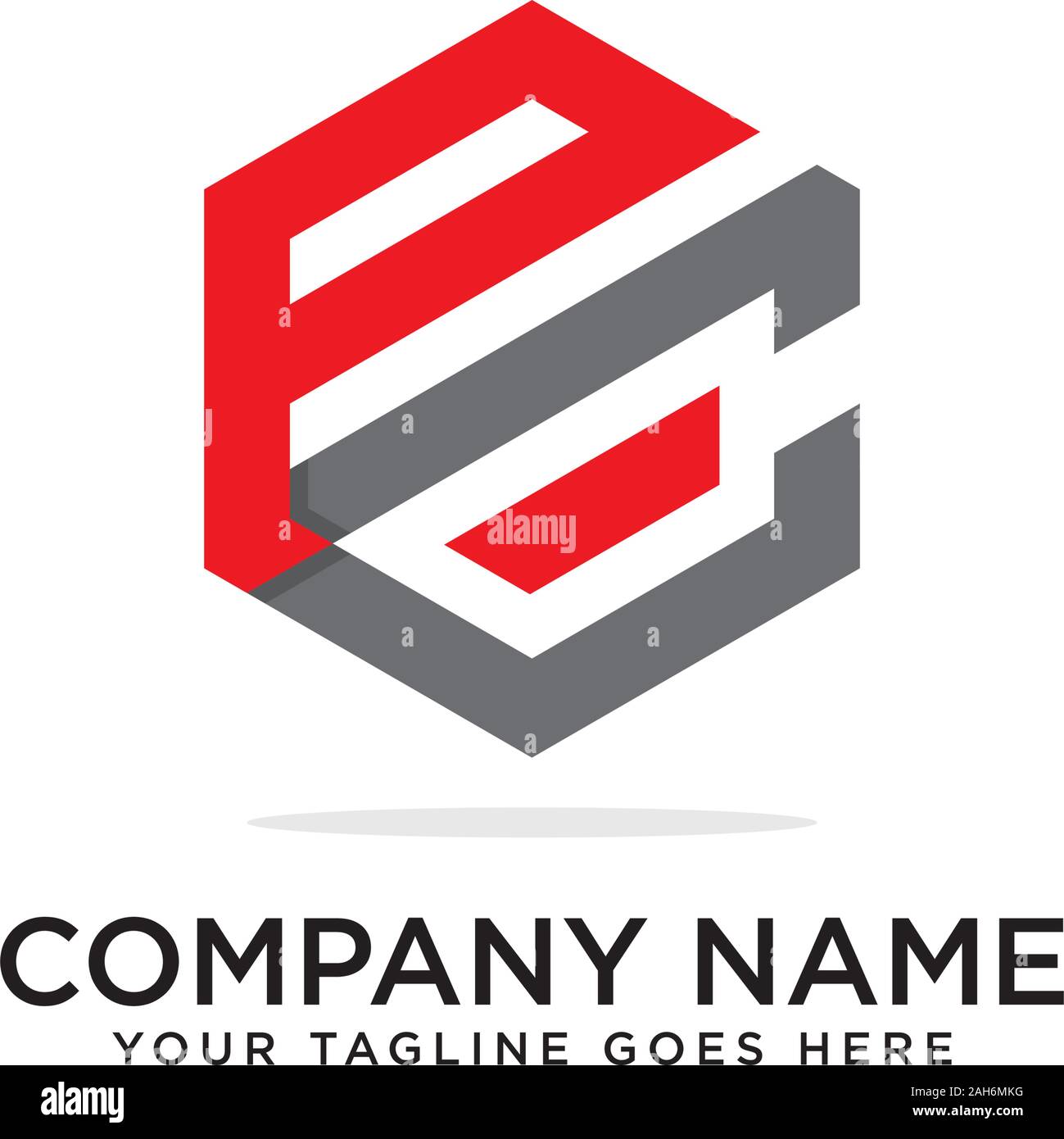 Pc Hexagonal logo vector, monogram logo template Stock Vector