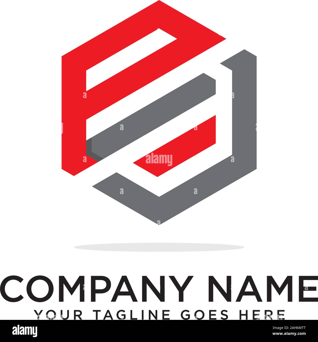 Pj Hexagonal logo vector, monogram logo template Stock Vector
