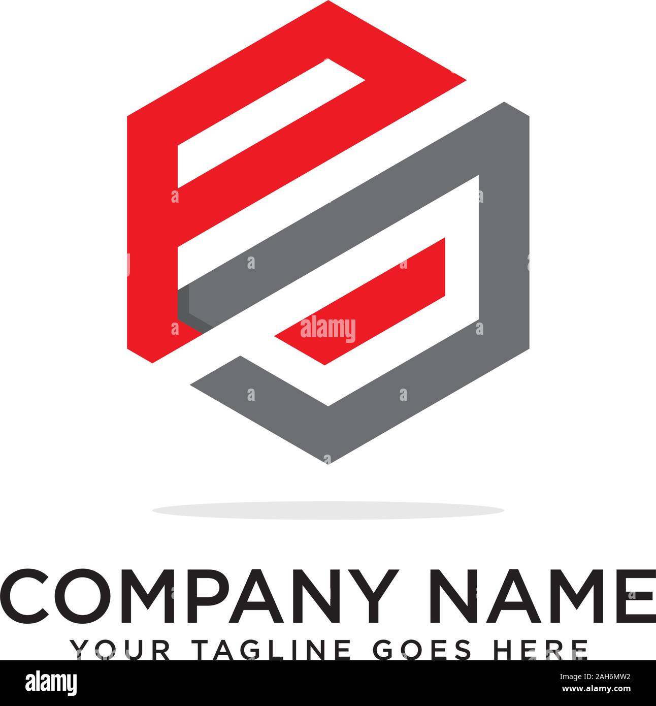 Pj Hexagonal logo vector, monogram logo template Stock Vector